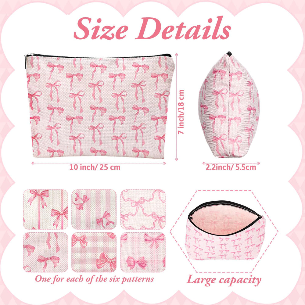 Kacctyen sac maquillage rose avec nœud coquette, idéal pour une touche chic.
