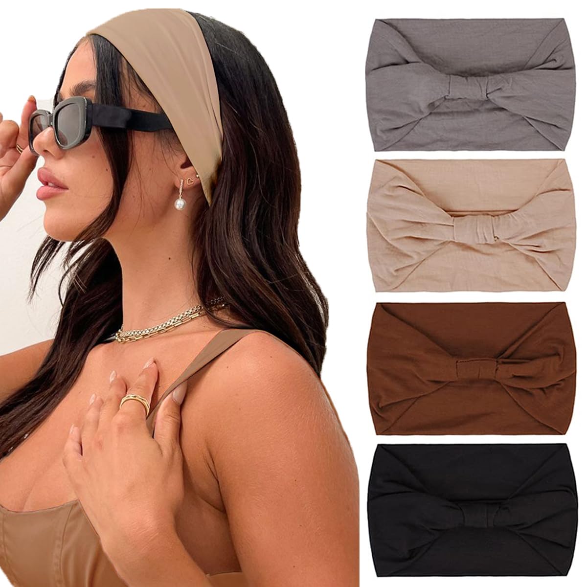 Bandeau Kachanaa large turban imprimé, confort durable pour le quotidien.