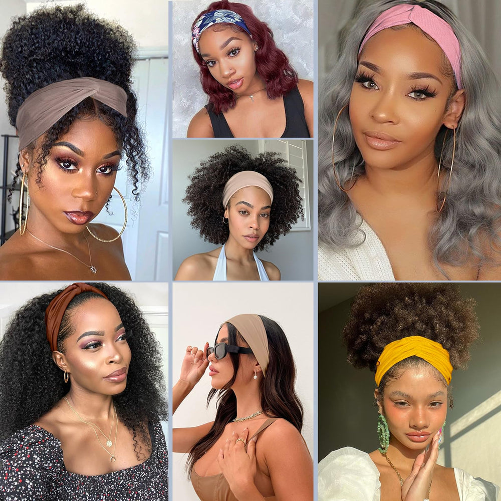 Bandeau Kachanaa large, livré en lot de 8, variété pour tous les looks.