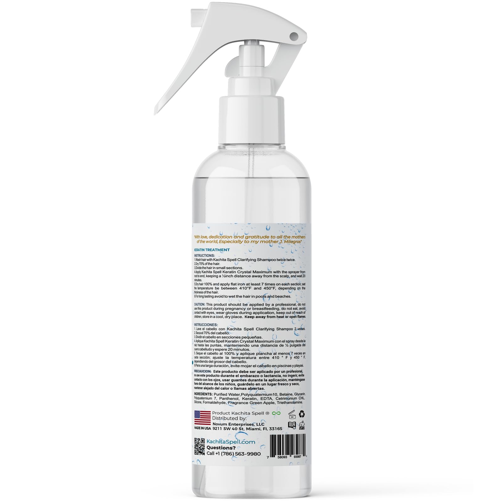 Kachita Spell Keratin Crystal : adapté pour domicile et salon.
