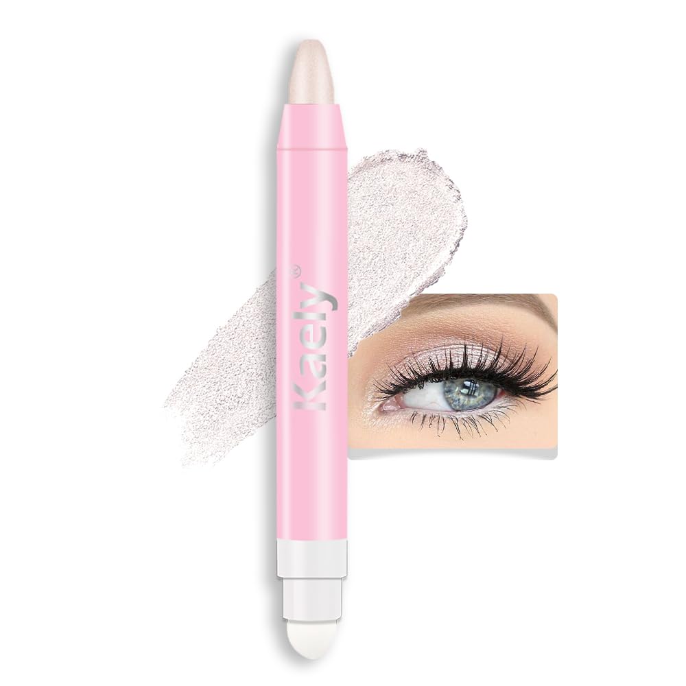 Kaely 2en1 Ombre paupières perle blanche, éclat durable et application lisse.