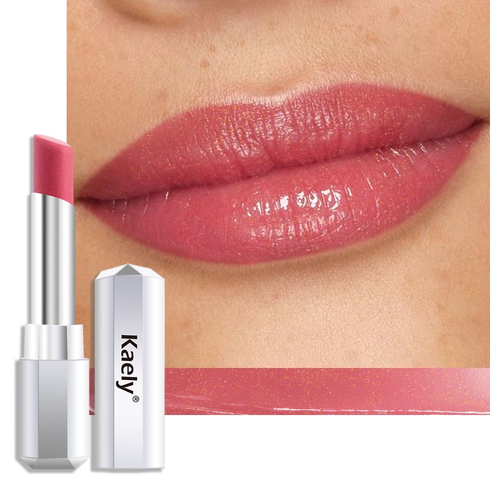 Kaely baume lèvres teinte miel rose poussière, hydratation légère et brillance naturelle.