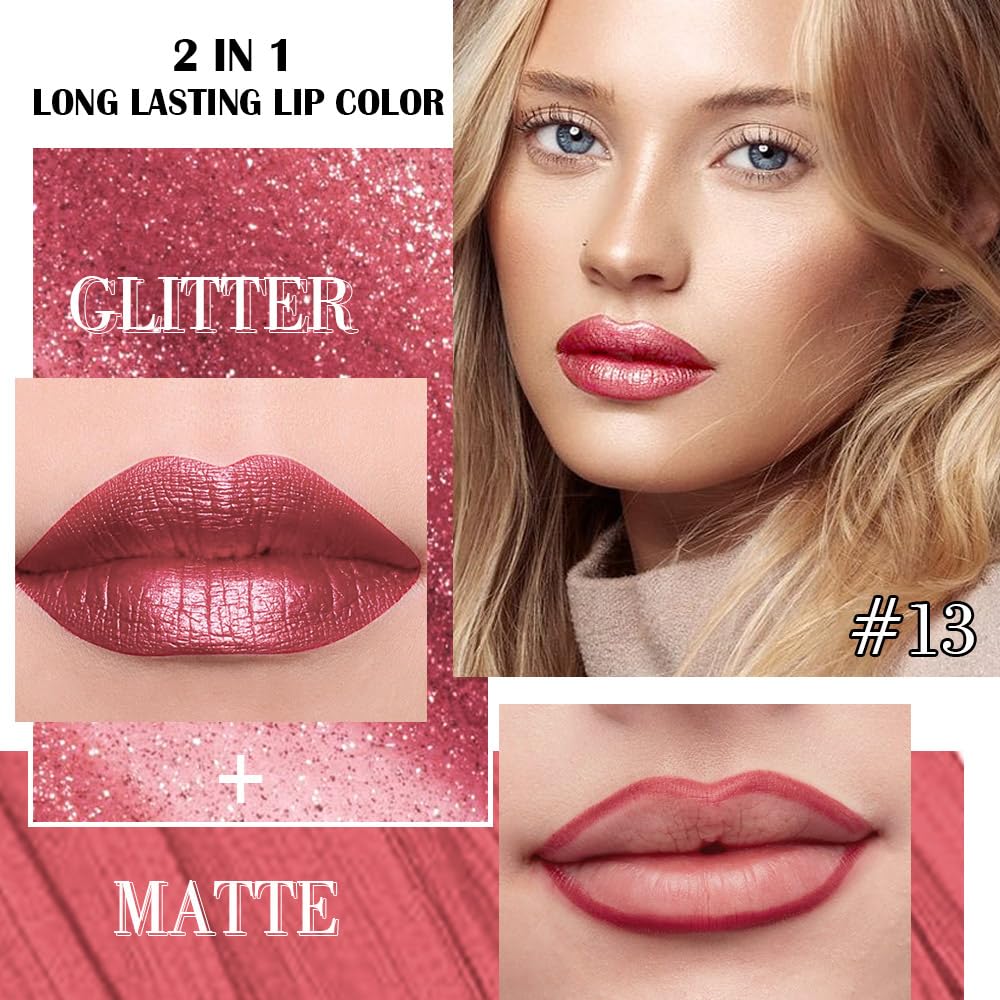 Kaely crayon contour des lèvres et rouge métallique pour un trait net et harmonieux.