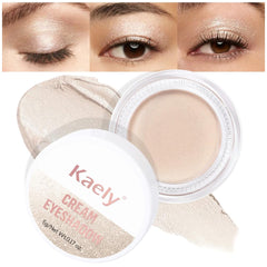 Kaely Crème Ombre Paupières Crème Brûlée, pot scintillant et couleur riche.