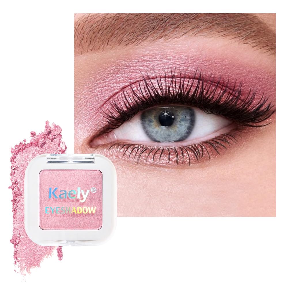 Kaely fard œil rose scintillant pour une couleur durable et lumineuse.