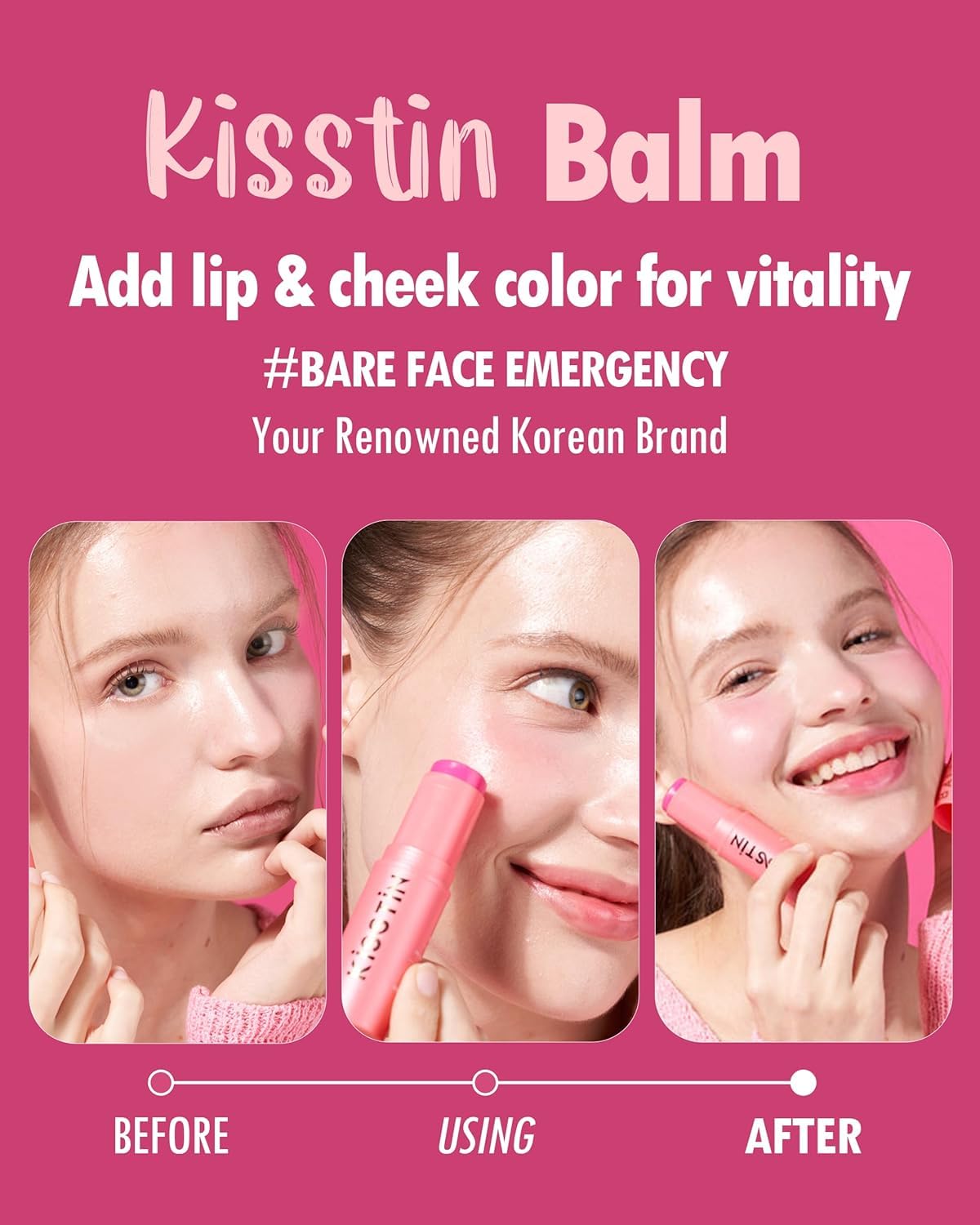 Stick KAHI Kisstin Balm en application sur la peau pour hydratation rapide.
