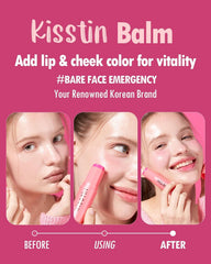 Stick KAHI Kisstin Balm en application sur la peau pour hydratation rapide.