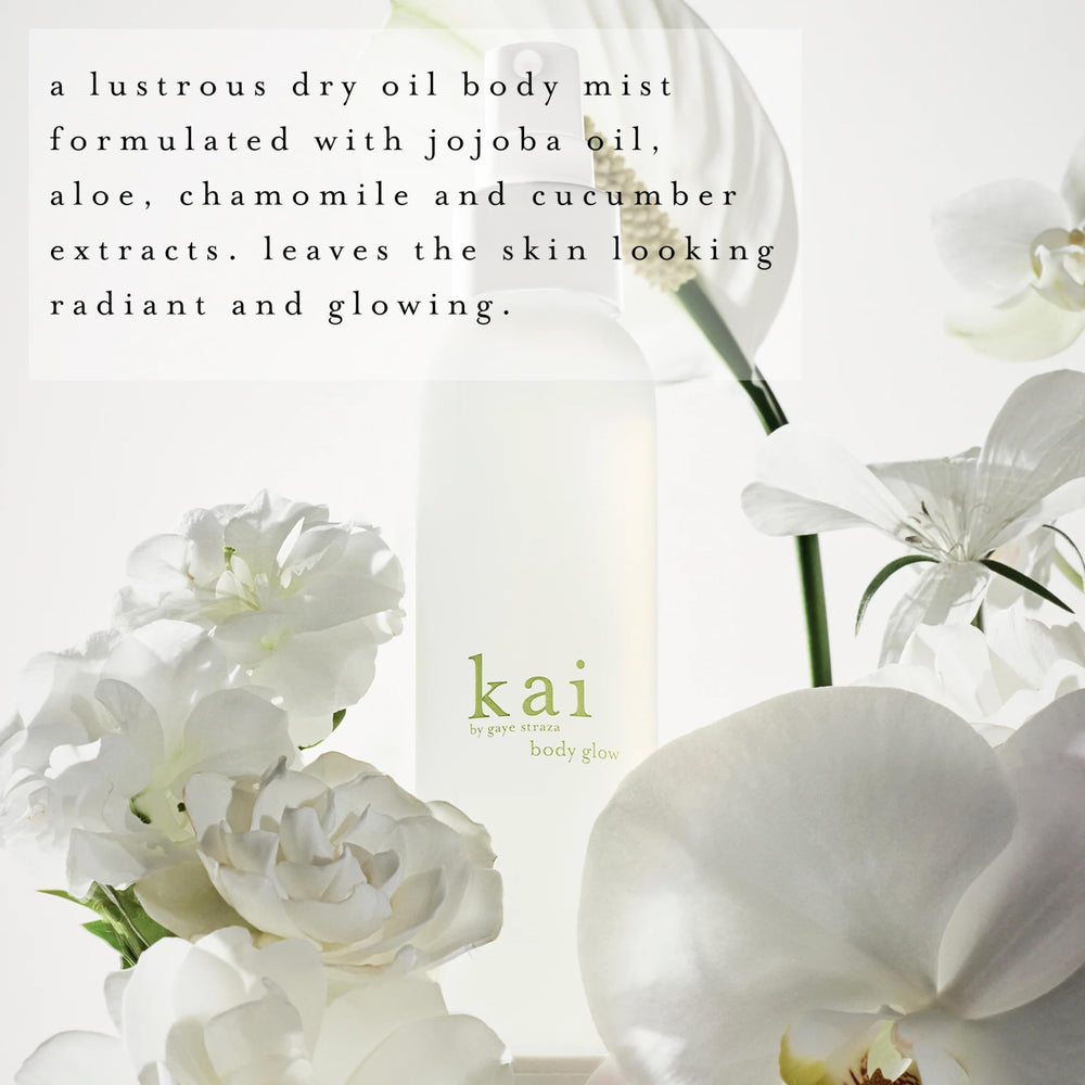 Kai Body Glow — Application rapide qui pénètre sans résidu gras, idéal après la douche.