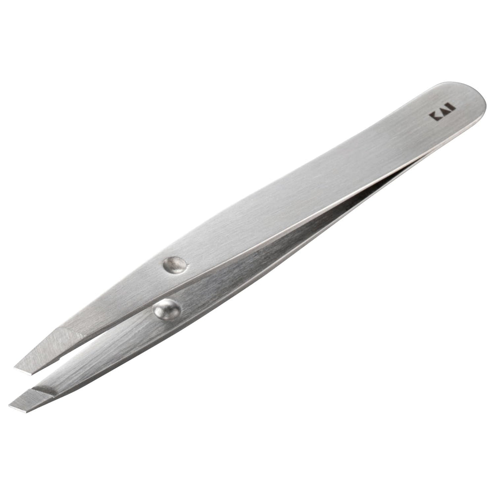Kai Catch Tweezers argent, arrêt interne, contrôle de pression.