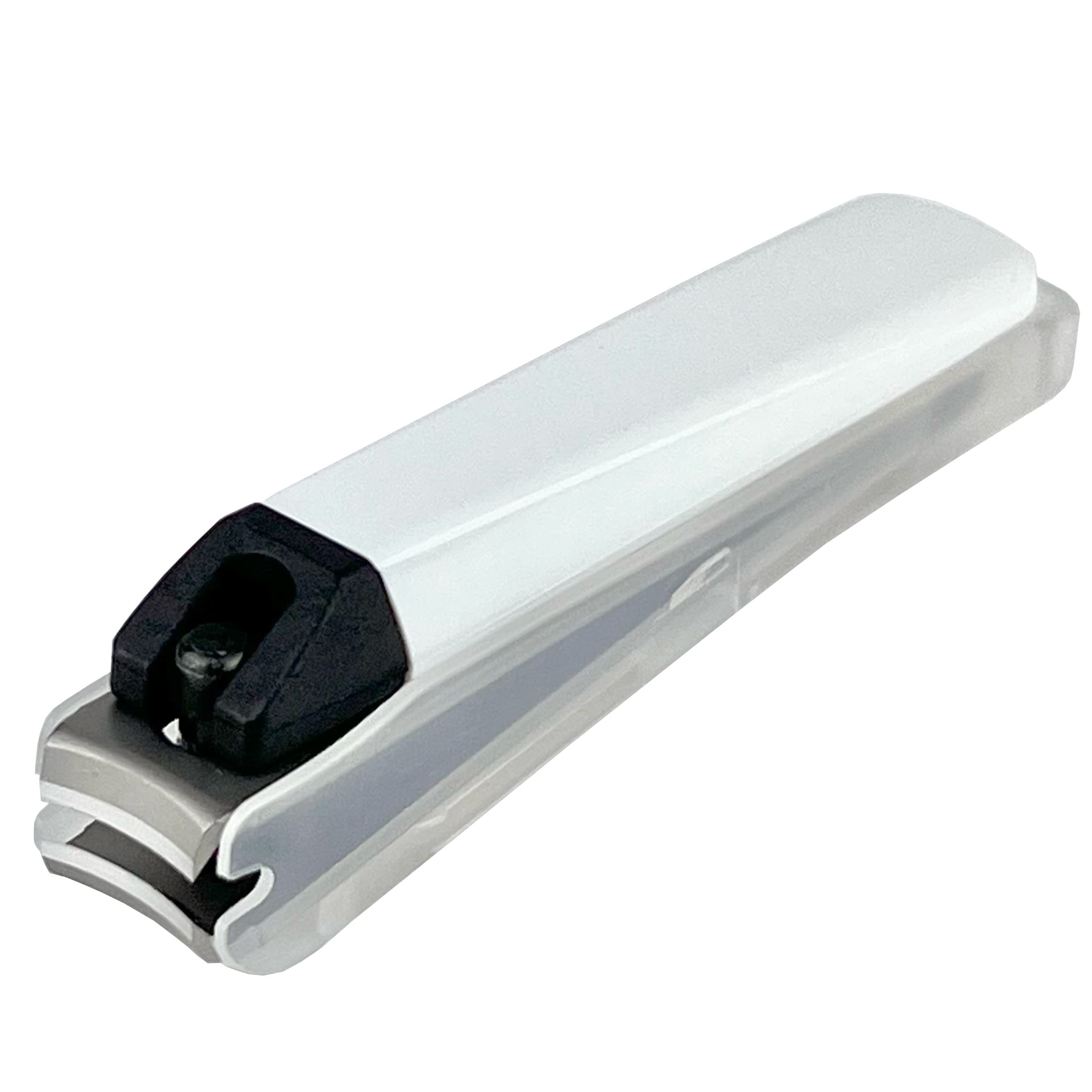 Kai Nail Clippers Type 001S white with catcher attached for easy cleanup