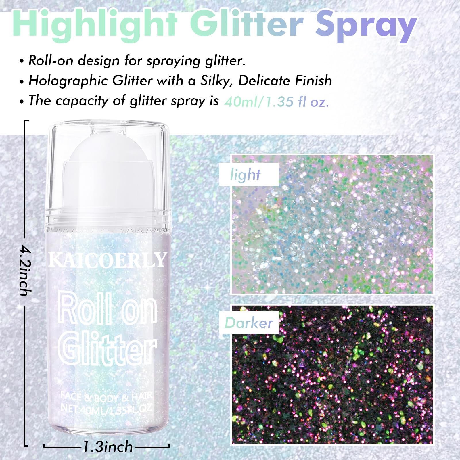 KAICOERLY Roll-on glitter clavicule: accent léger et scintillant durable pour les fêtes.