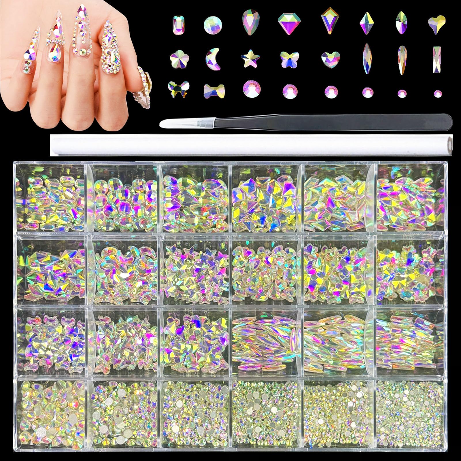 Kaipheiquan: pierres pour ongles, 900 pièces, éclat durable.