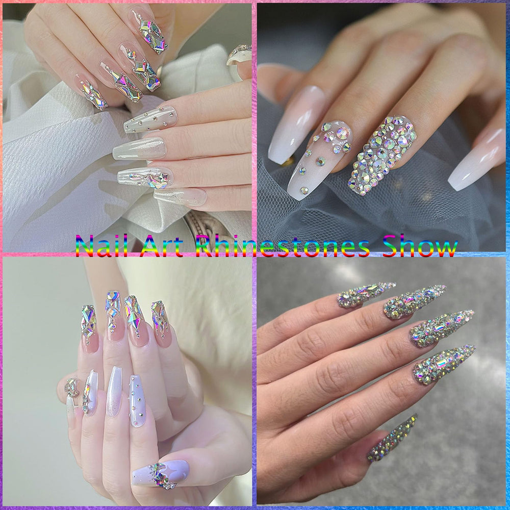Kaipheiquan: strass pour ongles, 3200 pièces, fond plat, brillance.
