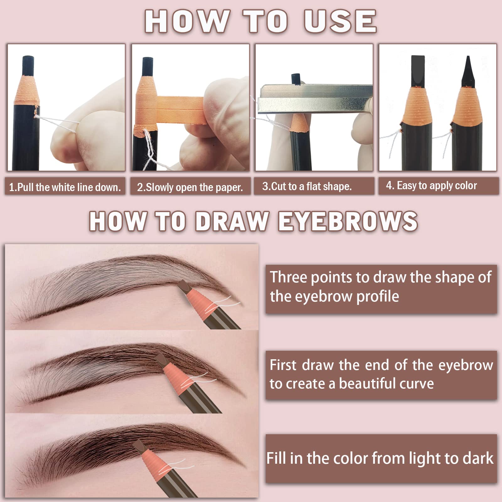 KAIQIKAIXI trace sourcils précis pour finitions naturelles.