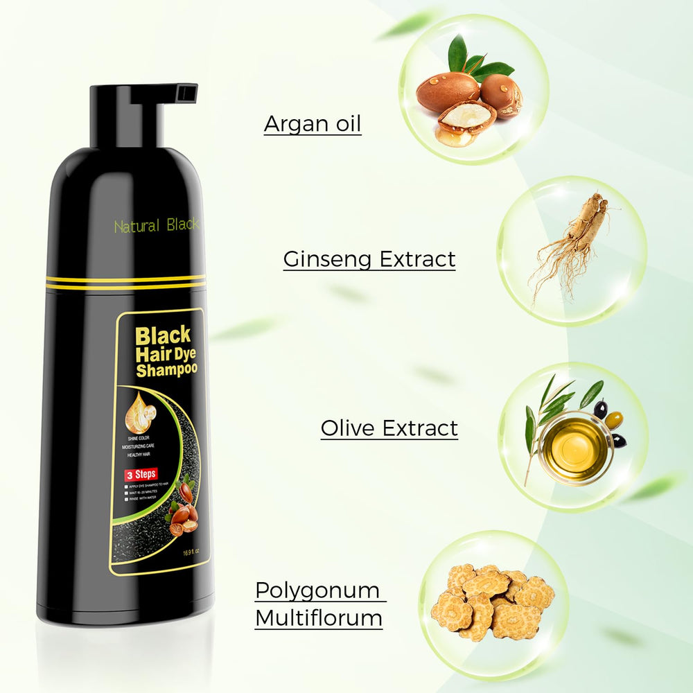 KAISASA Brillance et vitalité des cheveux noirs après utilisation du shampoing.
