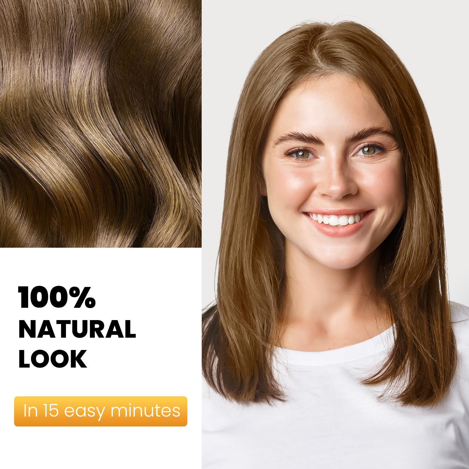 KAISASA Hair Dye Shampoo – aperçu avant/après sur cheveux gris.