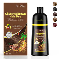 KAISASA Hair Dye Shampoo – bouteille 500 ml prête à l’emploi pour couvrir les cheveux gris.