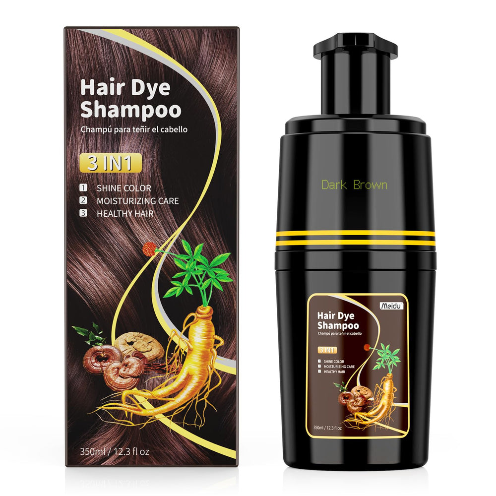 KAISASA Shampoing colorant cheveux brun foncé – bouteille pratique pour colorer rapidement.