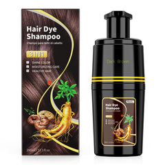 KAISASA Shampoing colorant cheveux brun foncé – bouteille pratique pour colorer rapidement.