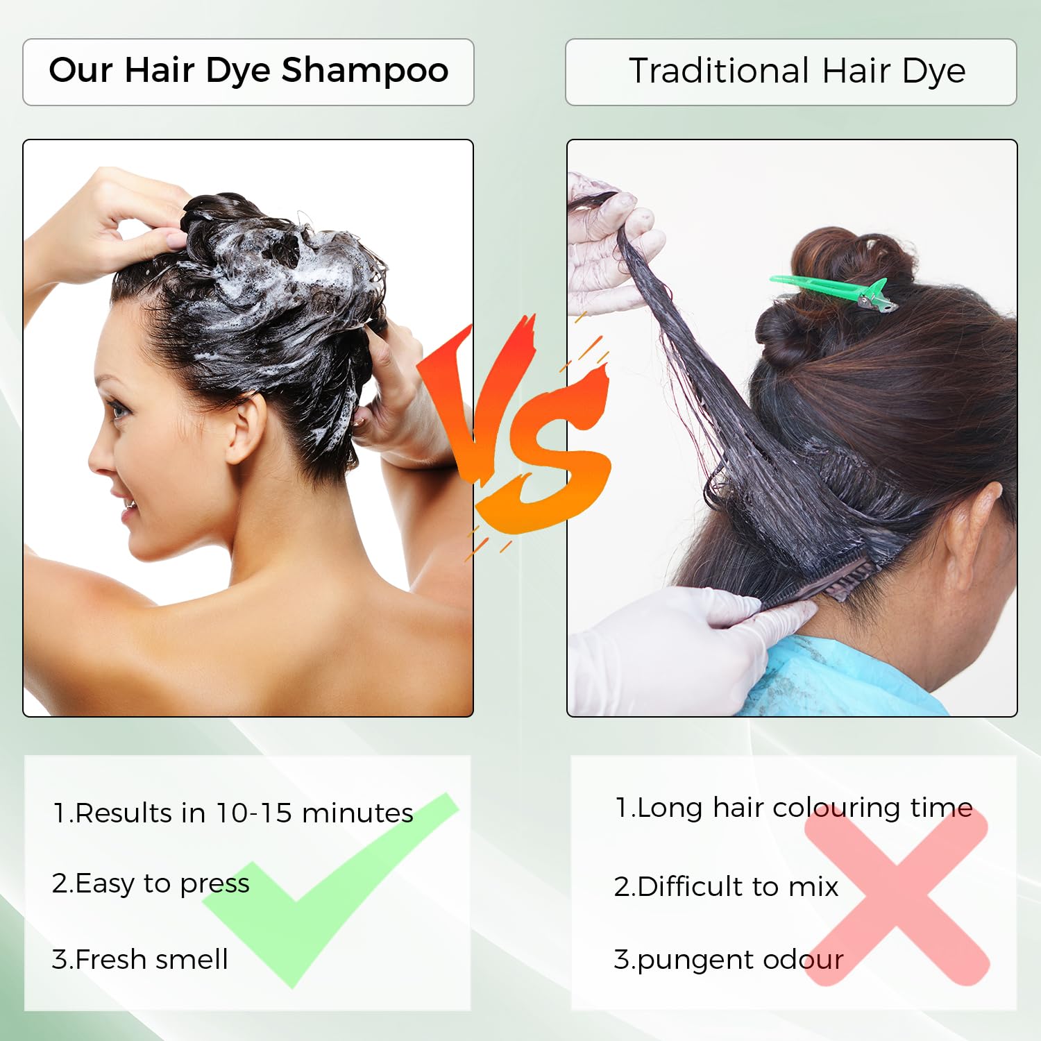 KAISASA Shampoing couleur brun foncé dans une bouteille pratique.