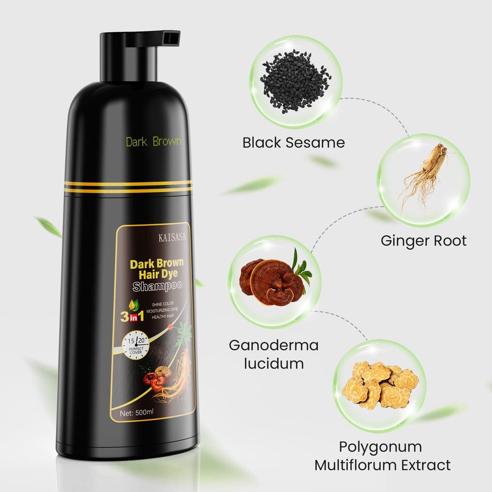 KAISASA shampoing colorant brun foncé, option abordable pour des résultats dignes d'un salon.