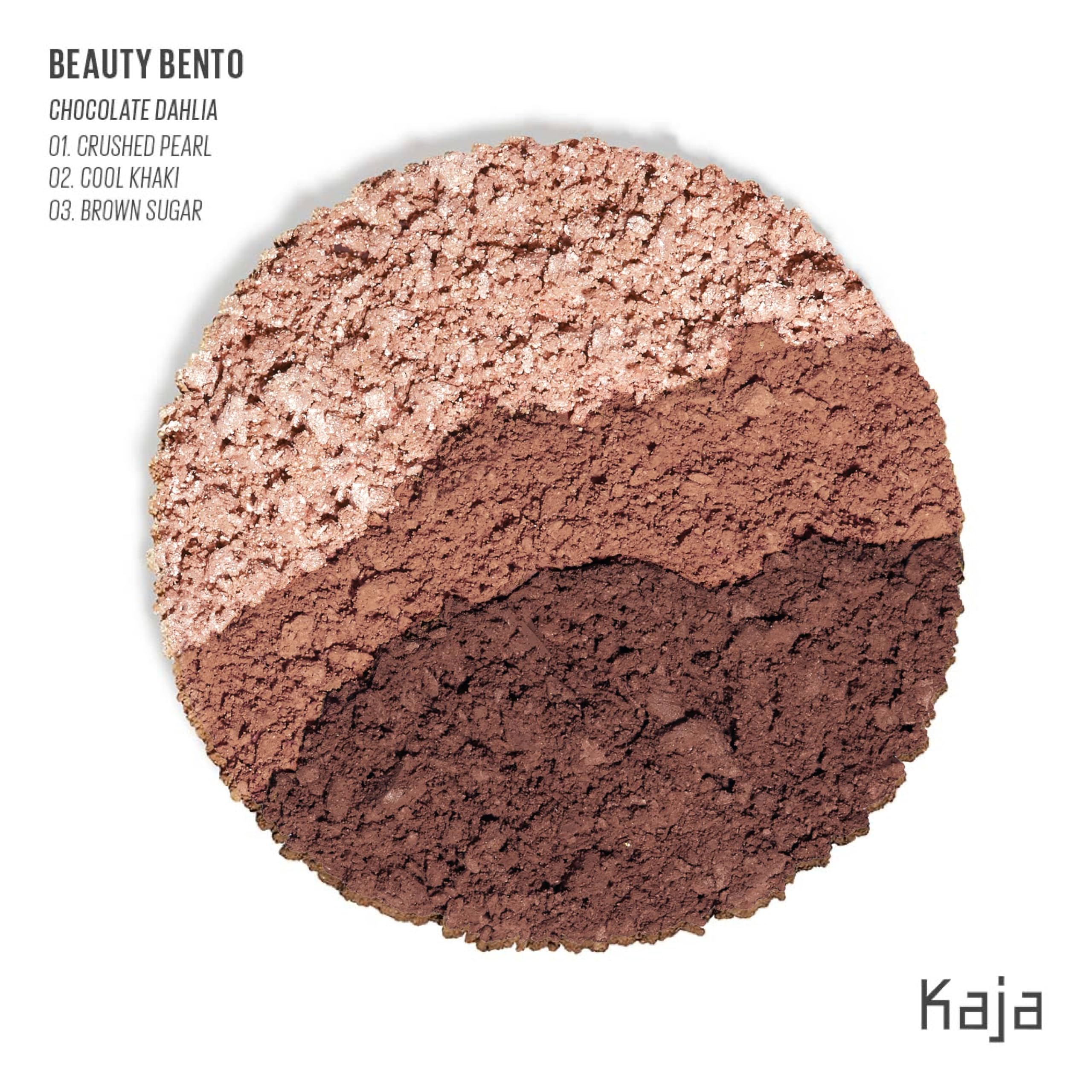 KAJA Beauty Bento 08 Chocolate Dahlia, ombre miroir et fini satiné.