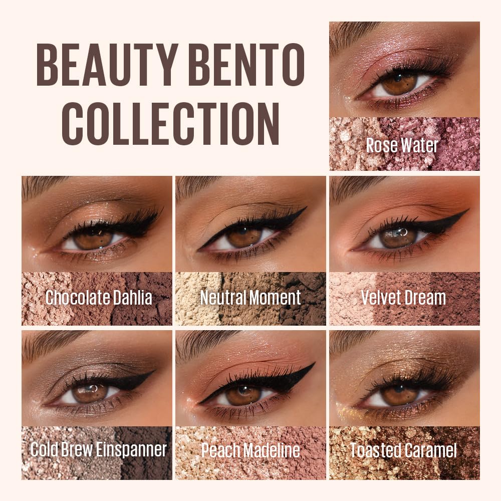 Palette includes a mirror for quick checks on the go