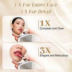 Ouverture à 180 degrés pour un angle de maquillage optimal.