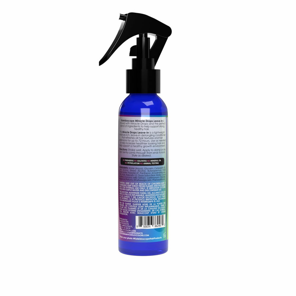 Kaleidoscope Miracle Drops application sur cheveux – démêlage facilité et hydratation durable