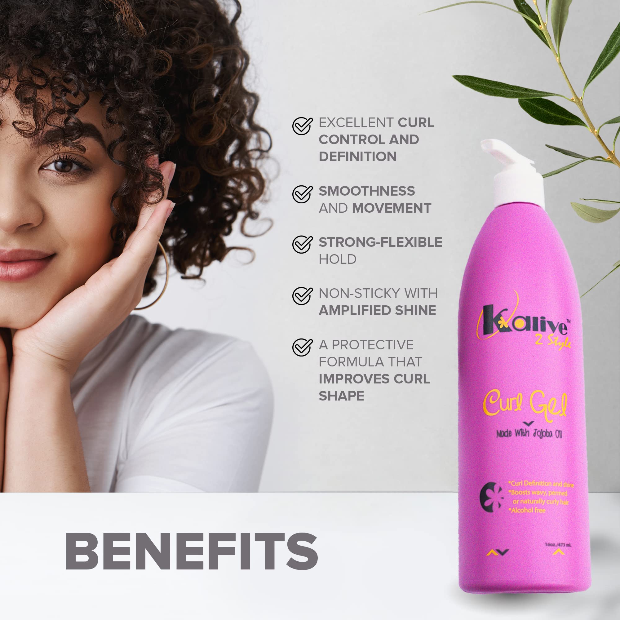KALIVE 2 STYLE Curl Gel définit les boucles et hydrate les cheveux