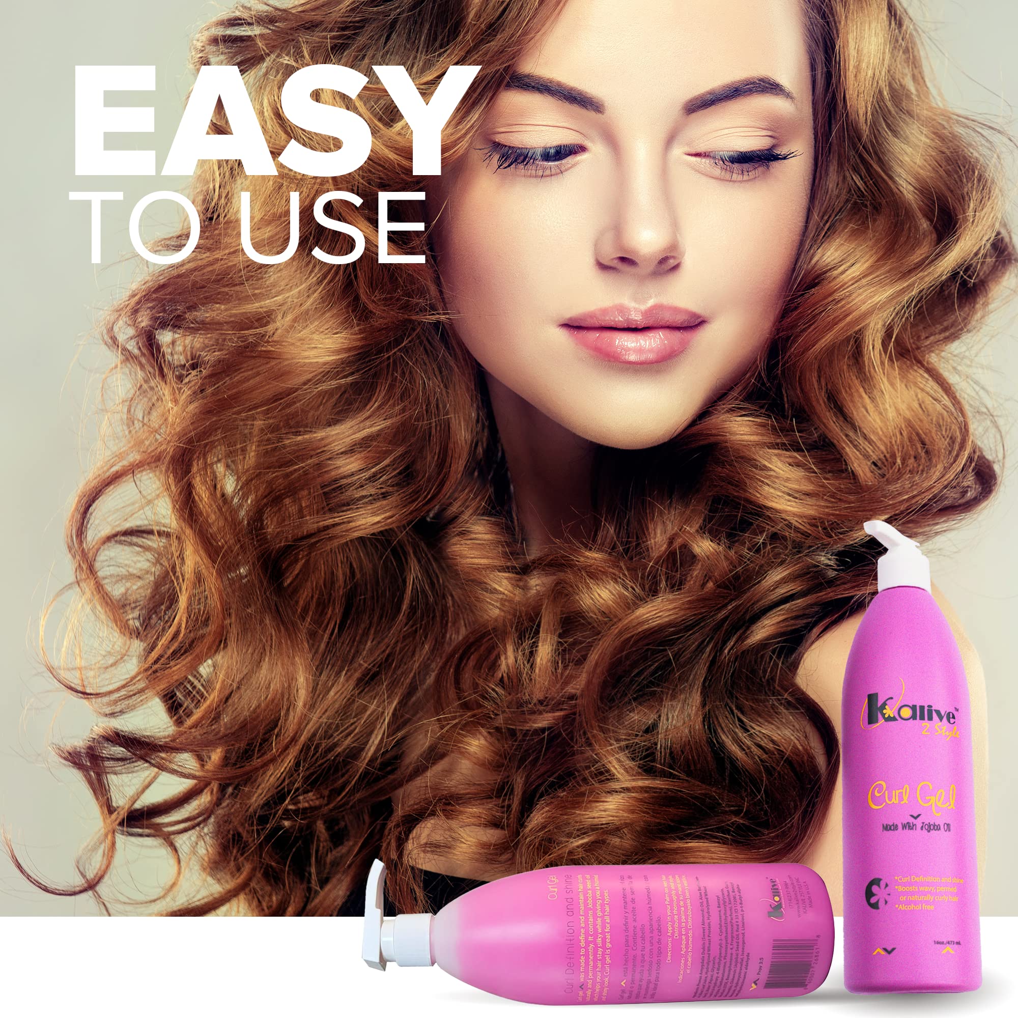 KALIVE 2 STYLE Curl Gel spirales sans frisottis