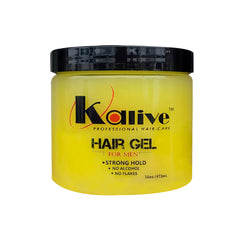 KALIVE 2 STYLE hair gel bottle demonstrates strong hold for all-day styling.