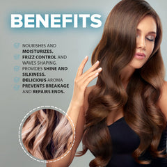 Close-up of keratin, collagen, and wheat germ ingredients in Kalive Hair Mask.