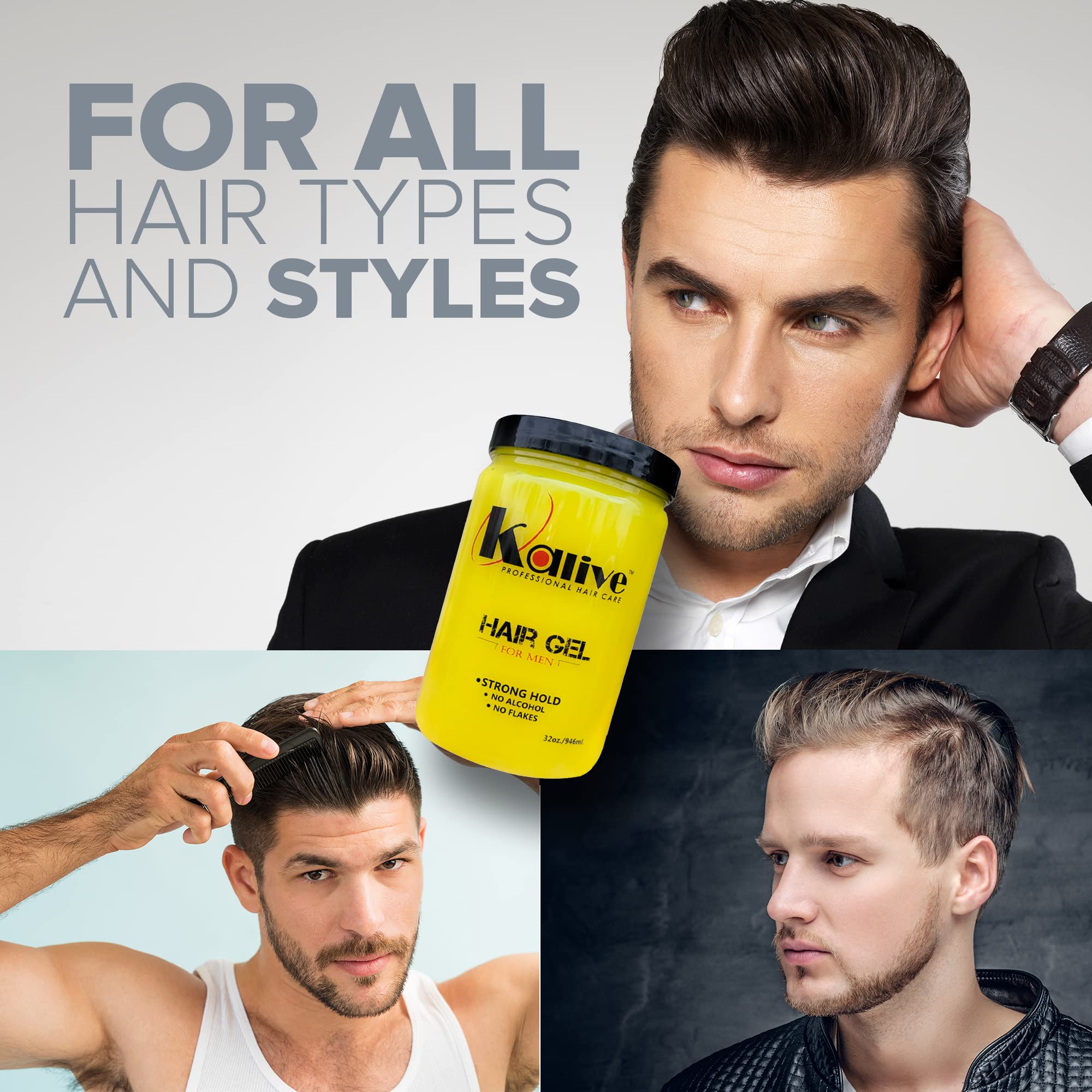KALIVE 2 STYLE gel avec tenue ferme et brillance légère sur cheveux