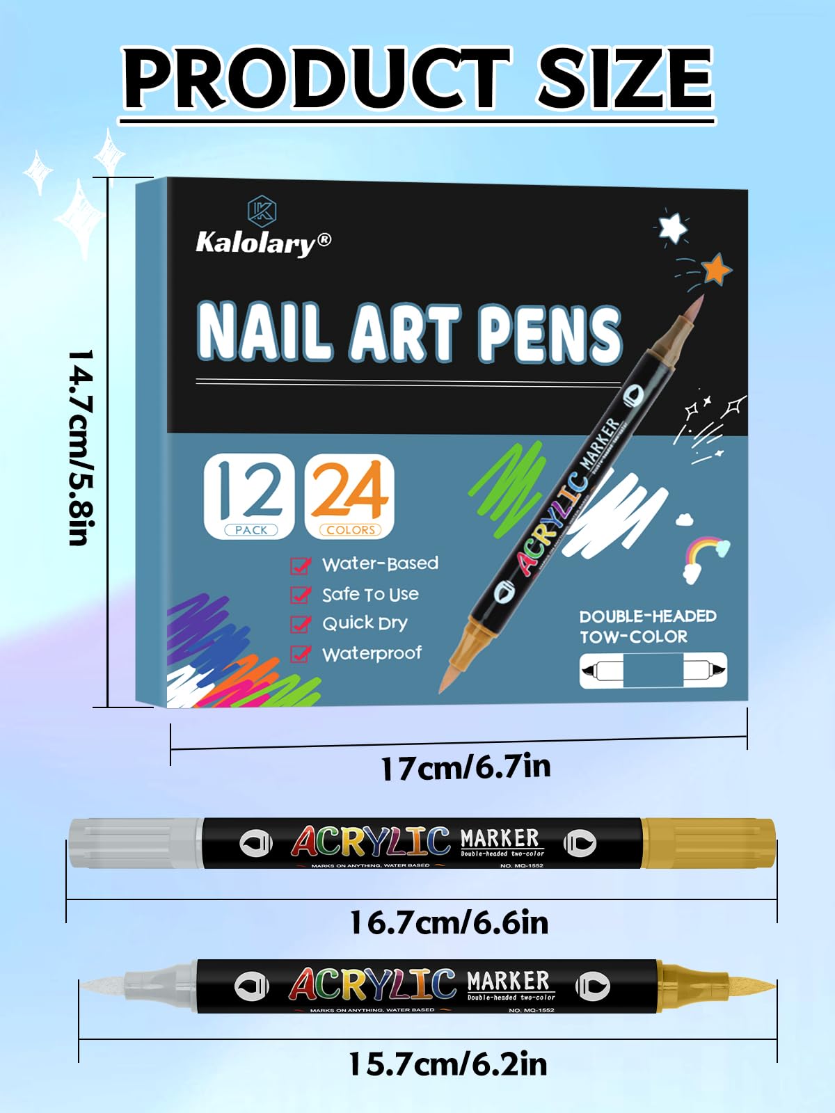 Kalolary coffret cadeau stylo art ongles, parfait pour offrir et débuter le dessin des ongles.