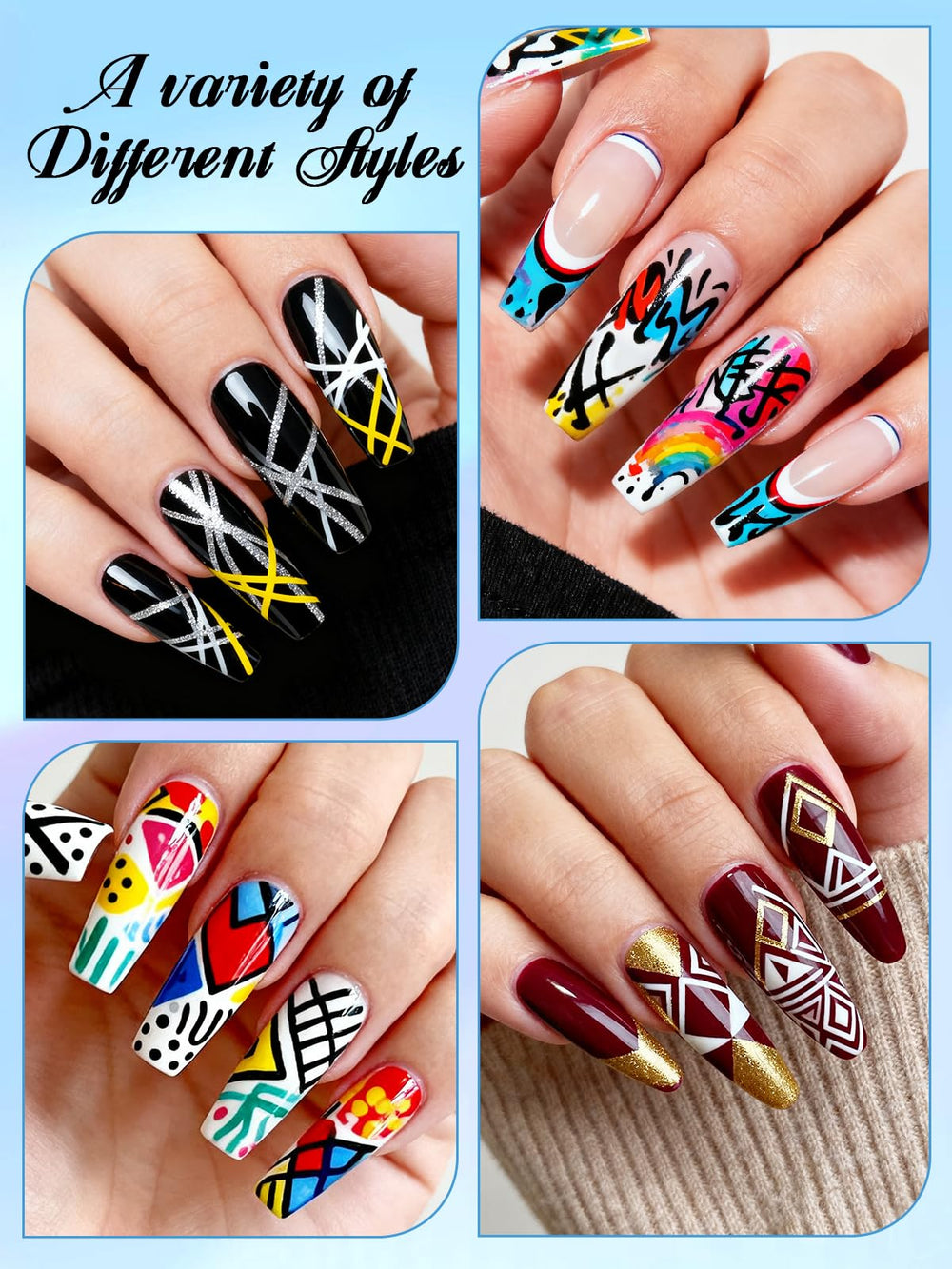 Kalolary dessin motifs fleurs sur ongles, embellit facilement les motifs.