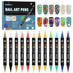 Kalolary stylo art ongles 24 couleurs, palette variée pour motifs précis.