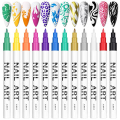 Kalolary stylos art-ongles ensemble de 12 couleurs pour motifs variés sur les ongles.