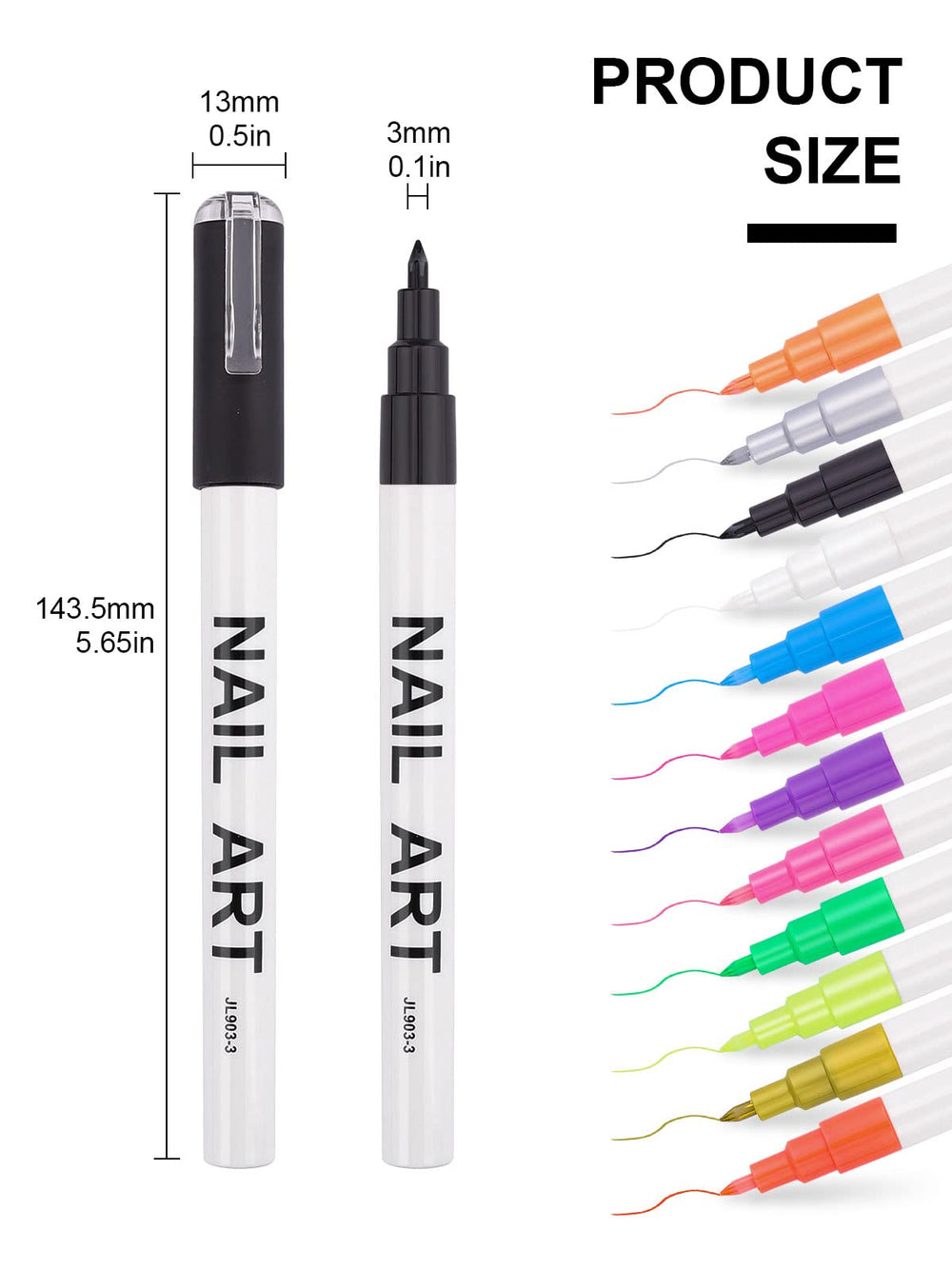 Kalolary stylo dessin points ongles pour détails précis.