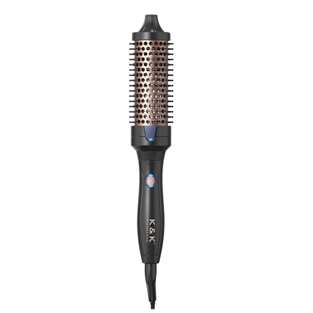 Brosse chauffante K&K avec boucles de 1,5 pouce pour un volume durable