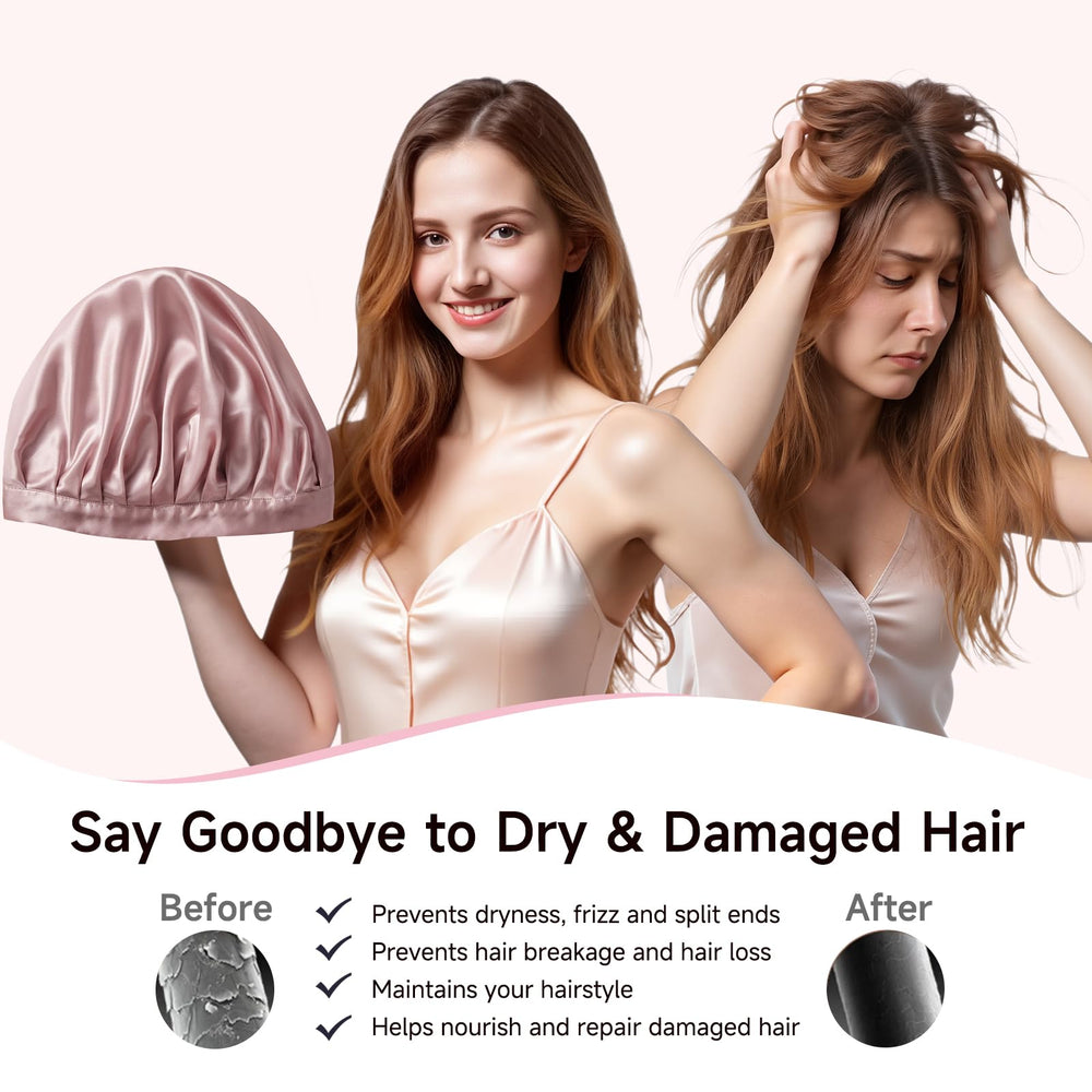 Bonnet Kaome soie ajustable et élastique pour toutes les longueurs de cheveux.