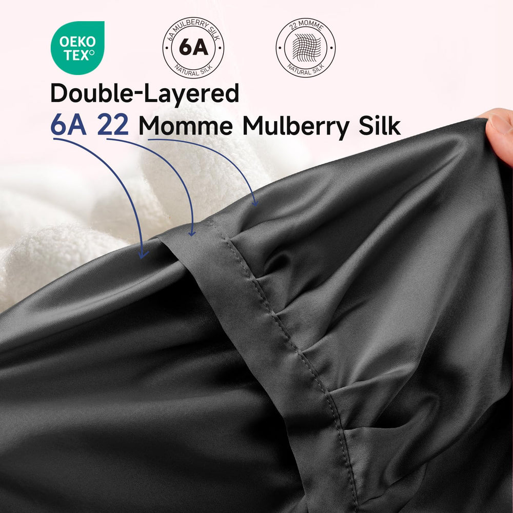 Kaome bonnet soie mûrier, texture douce qui glisse sur les cheveux et conserve l'hydratation.