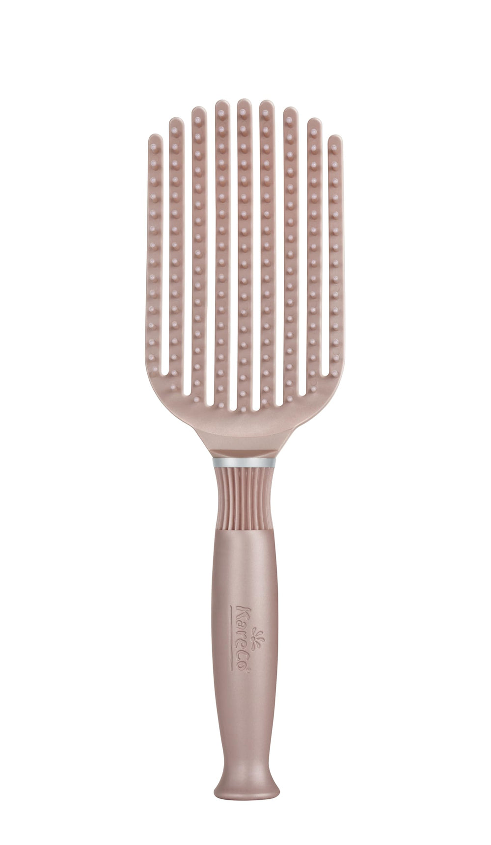 Brosse KareCo Tangle Buster avec poignee en caoutchouc durable pour démêlage en déplacement