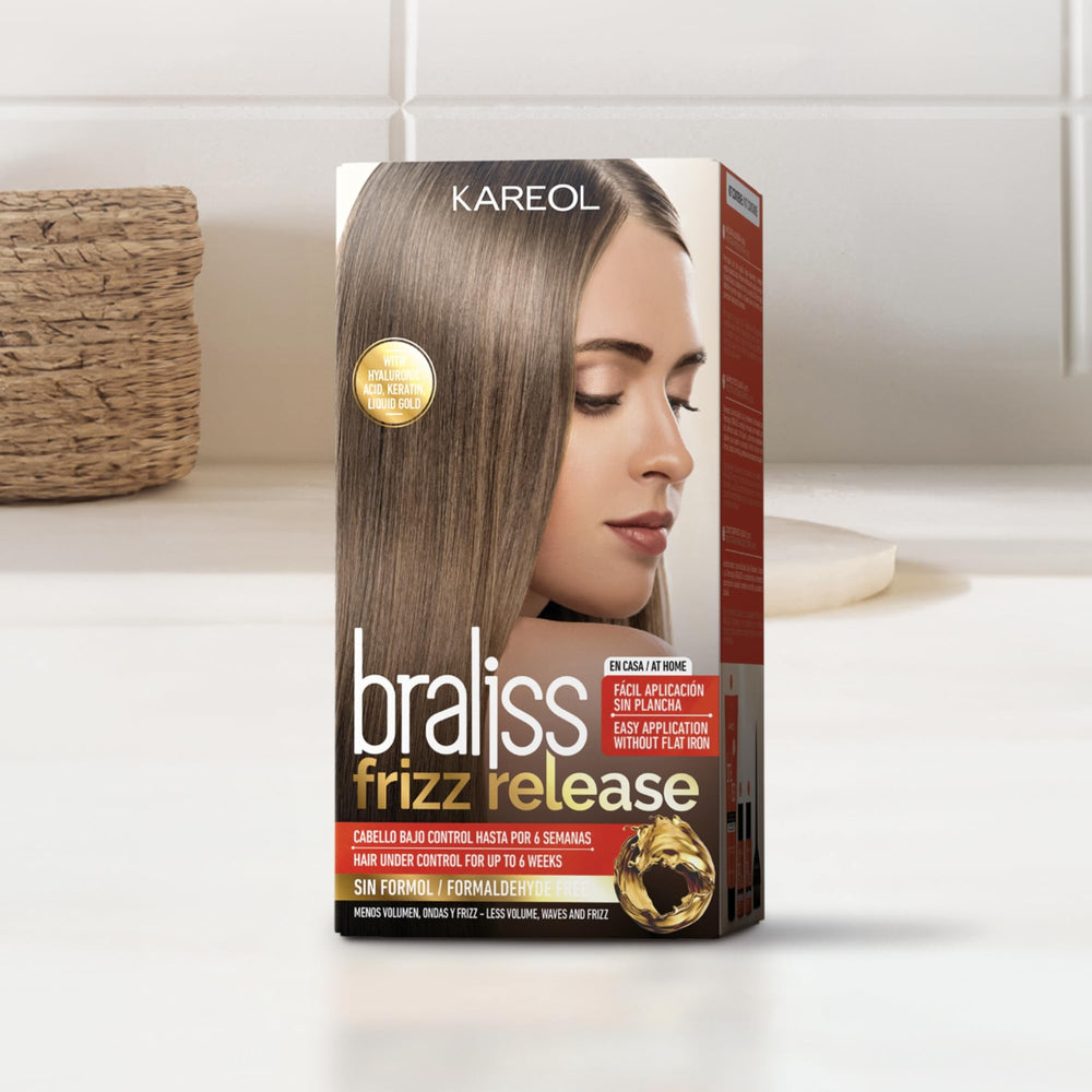 Kareol Braliss liquide-or : soin premium pour un lissage professionnel.