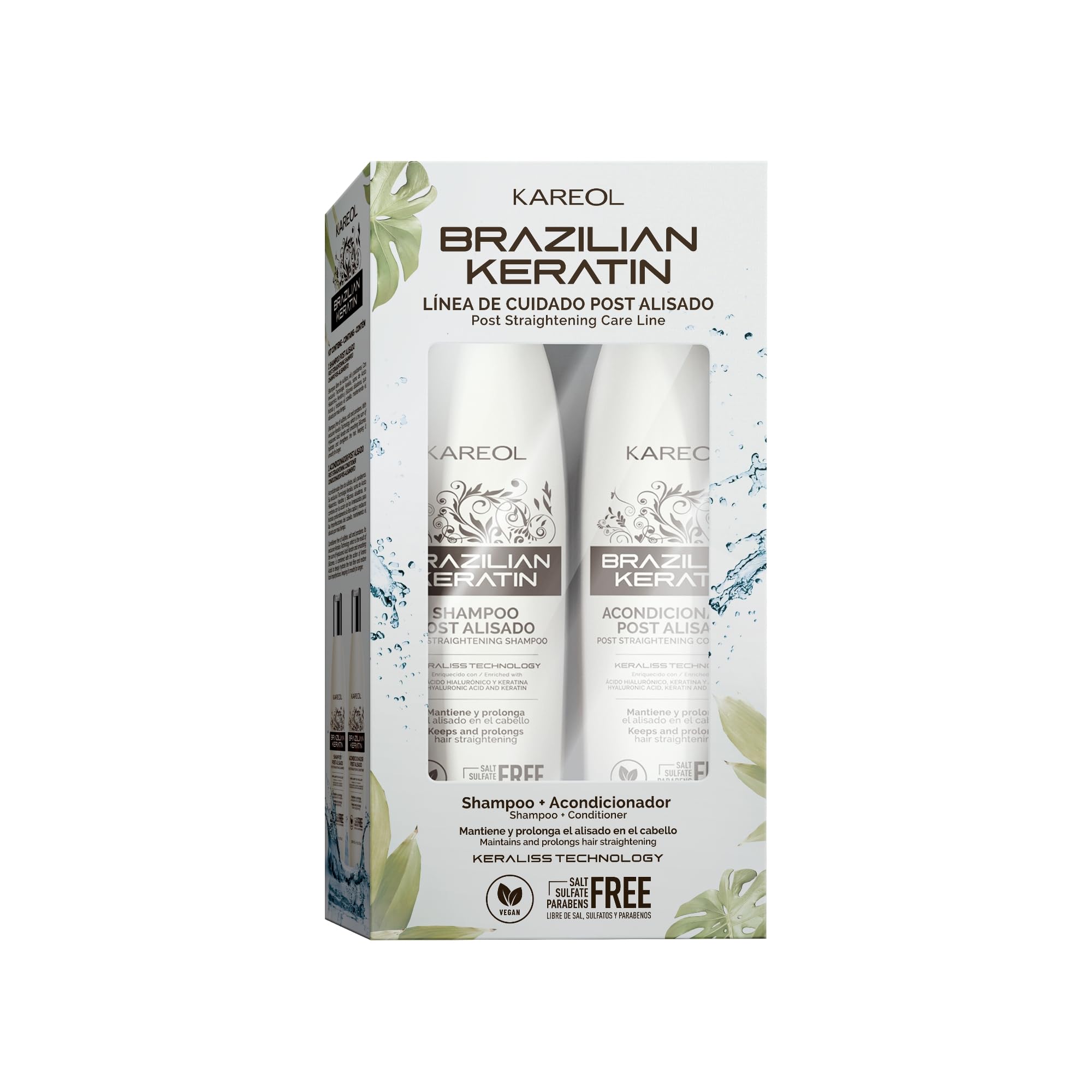 Kareol Shampoing sans sulfate post-lissage pour cheveux lisses et hydratés.