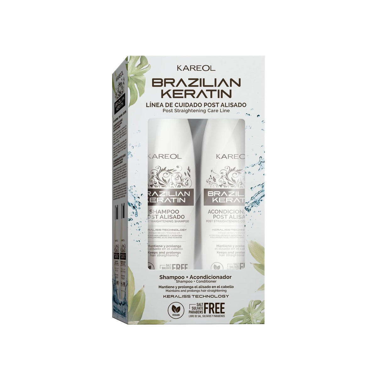 Kareol Shampoing sans sulfate post-lissage pour cheveux lisses et hydratés.