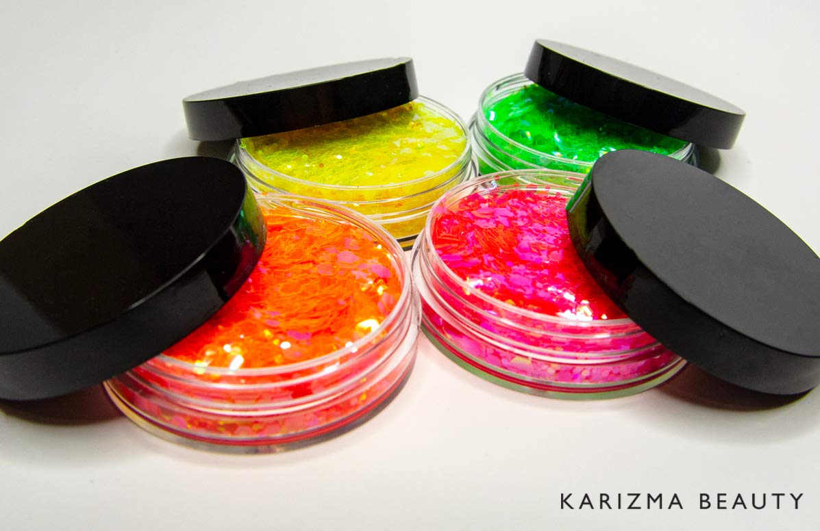 KARIZMA Neon Nights: paillettes orange fluo pour un effet rétro lumineux