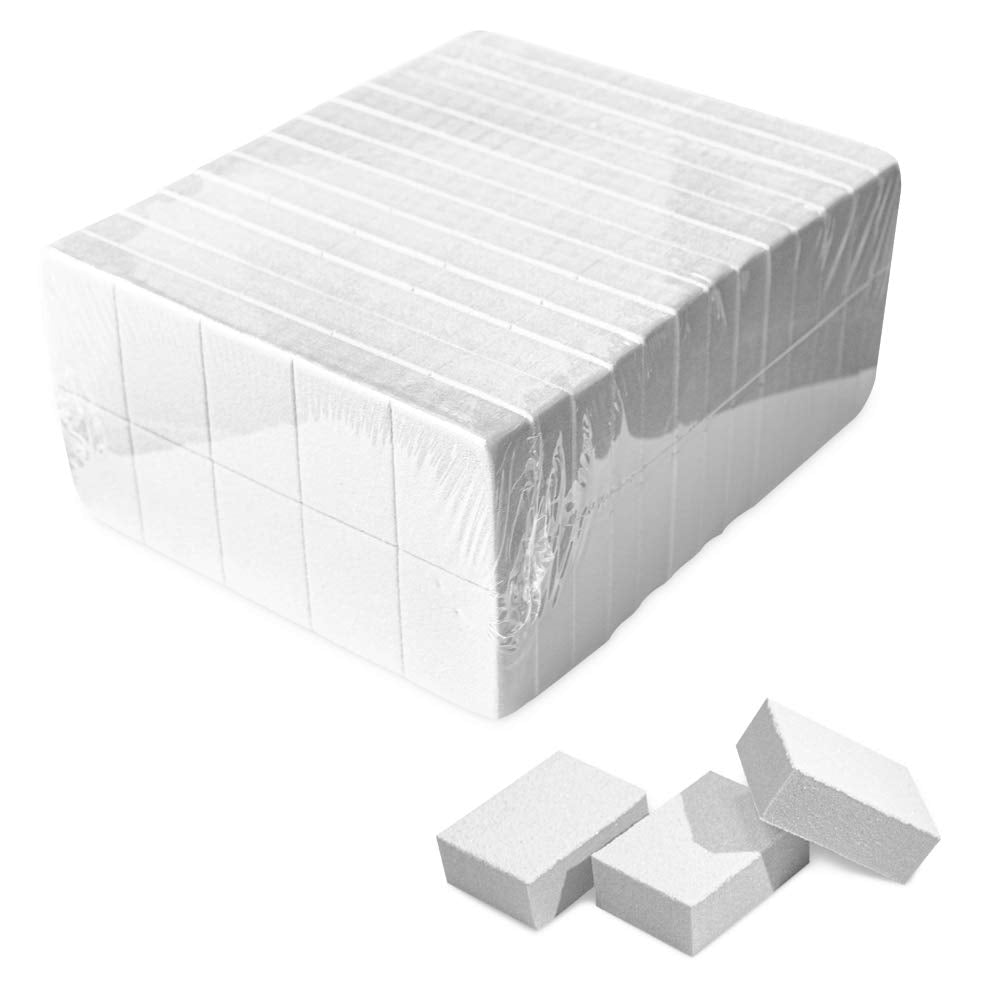 Bloc mini buffant Karlash pour ongles blanc, grains 80/100, deux faces, préparation parfaite.