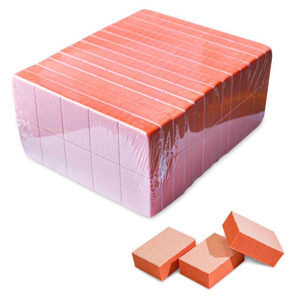 Karlash bloc-polissage orange mini, deux faces, prépare les ongles pour une finition lisse et durable.