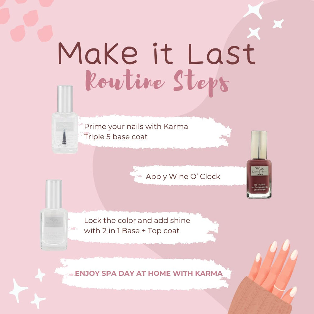 Karma Naturals Vernis – flacon en verre recyclable et écologique.